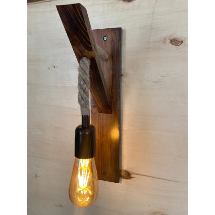 Lampada da parete AHSAP 1x E27/40W/230V, pino/noce