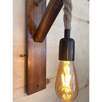 Lampada da parete AHSAP 1x E27/40W/230V, pino/noce