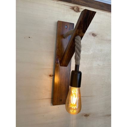 Lampada da parete AHSAP 1x E27/40W/230V, pino/noce