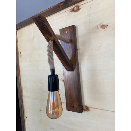 Lampada da parete AHSAP 1x E27/40W/230V, pino/noce