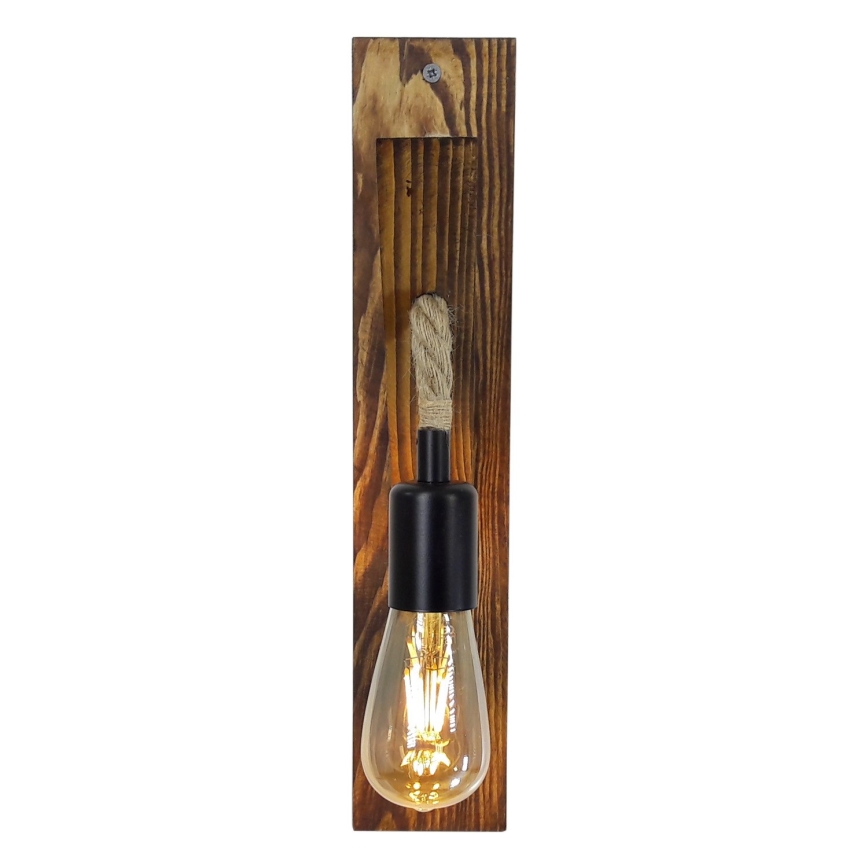 Lampada da parete AHSAP 1x E27/40W/230V, pino/noce