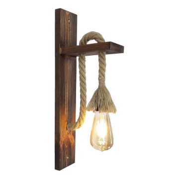 Lampada da parete AHSAP 1xE27/40W/230V Pino/Noce