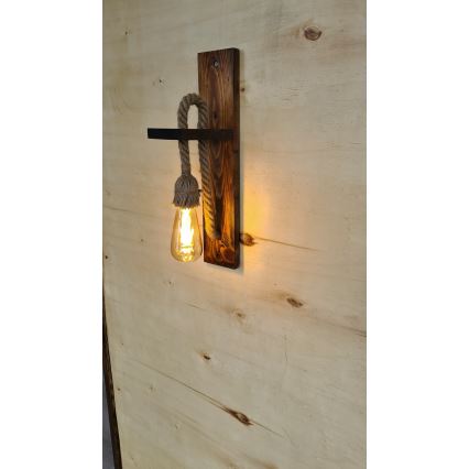 Lampada da parete AHSAP 1xE27/40W/230V Pino/Noce