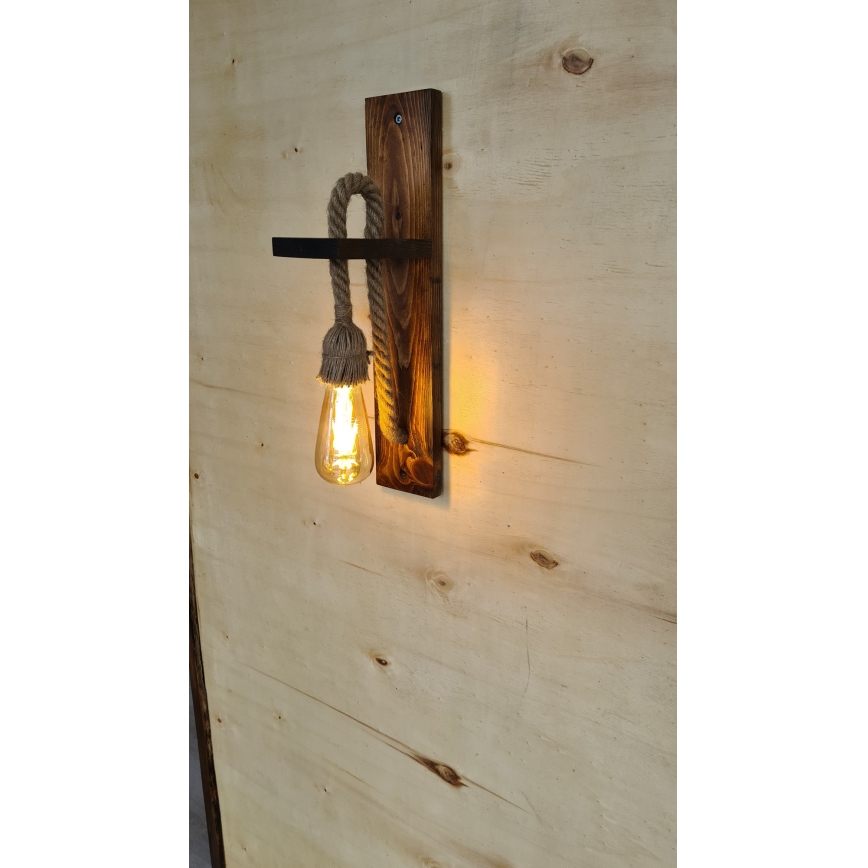 Lampada da parete AHSAP 1xE27/40W/230V Pino/Noce