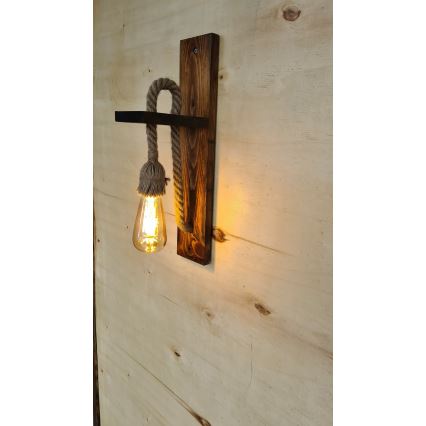 Lampada da parete AHSAP 1xE27/40W/230V Pino/Noce