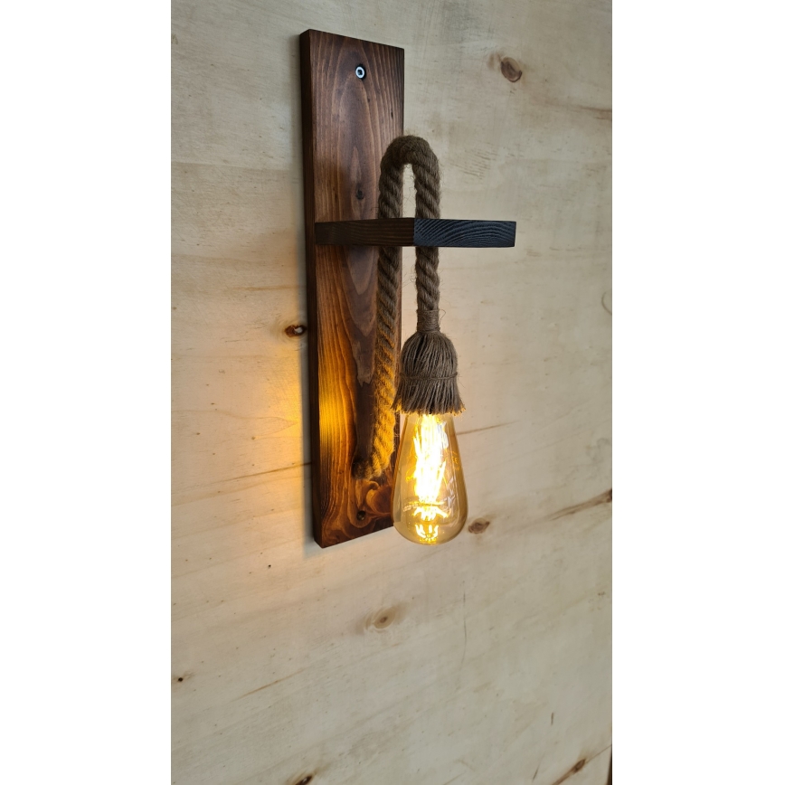 Lampada da parete AHSAP 1xE27/40W/230V Pino/Noce