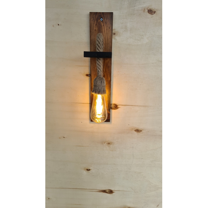 Lampada da parete AHSAP 1xE27/40W/230V Pino/Noce