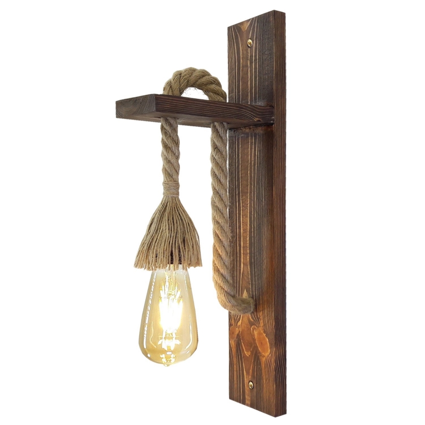 Lampada da parete AHSAP 1xE27/40W/230V Pino/Noce