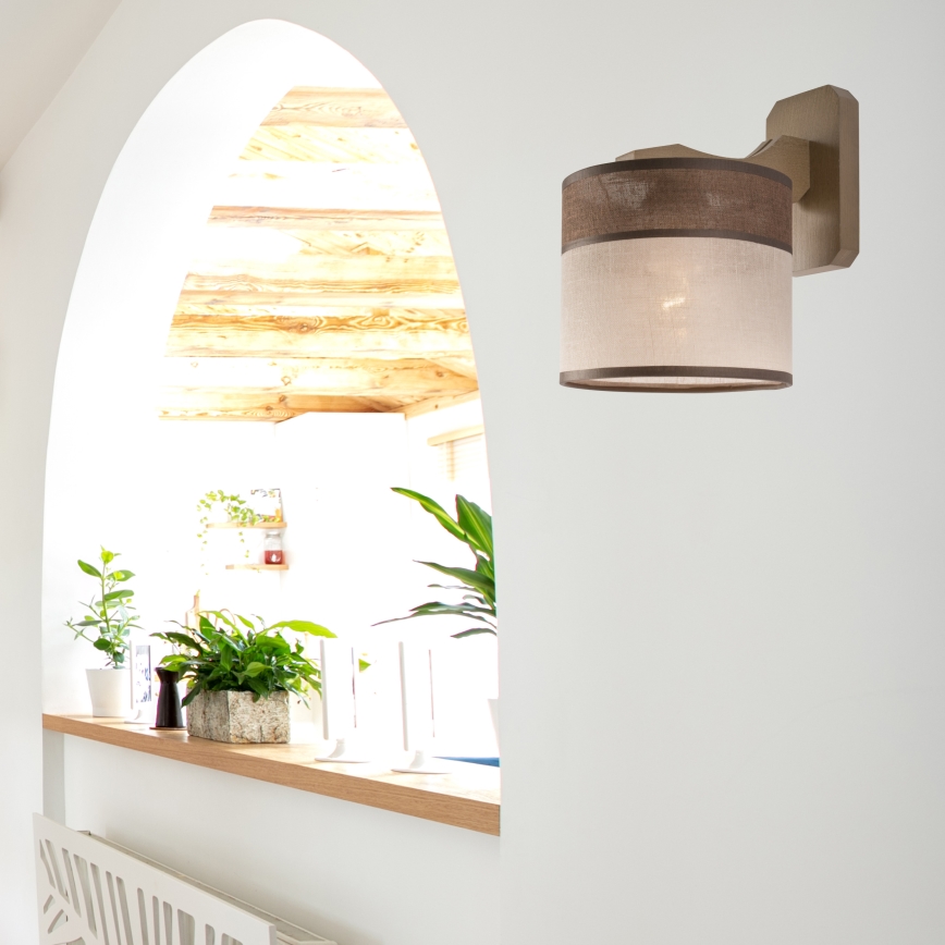 Lampada da parete ANDREA 1xE27/60W/230V faggio