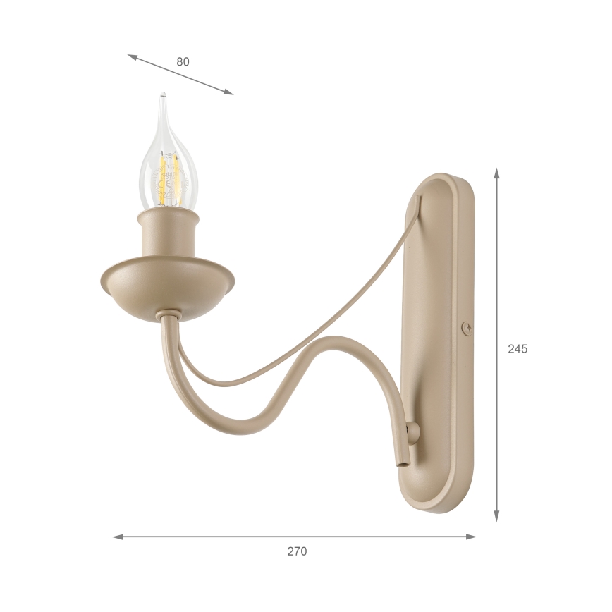 Lampada da parete ANTON 1xE14/60W/230V beige