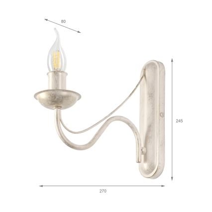 Lampada da parete ANTON 1xE14/60W/230V bianca patinata