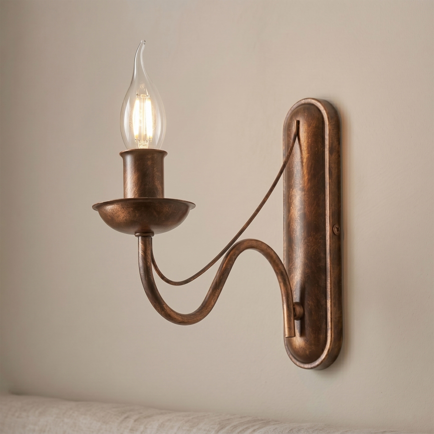 Lampada da parete ANTON 1xE14/60W/230V bronzo