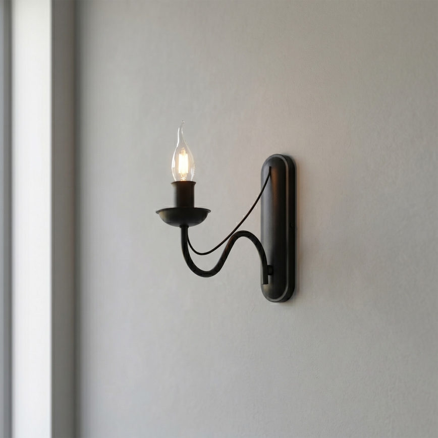 Lampada da parete ANTON 1xE14/60W/230V nera