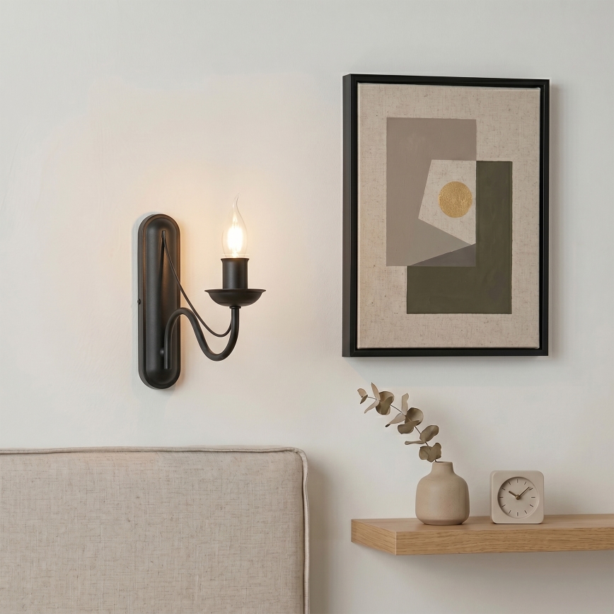 Lampada da parete ANTON 1xE14/60W/230V nera