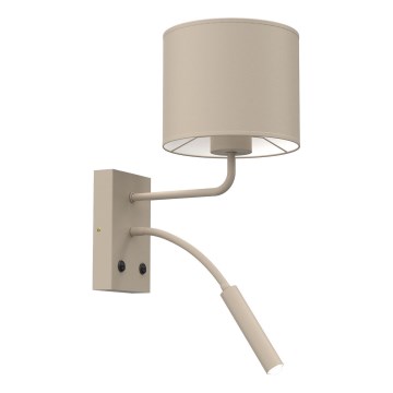 Lampada da parete ARDEN 1xE27/15W/230V + 1xG9/8W beige