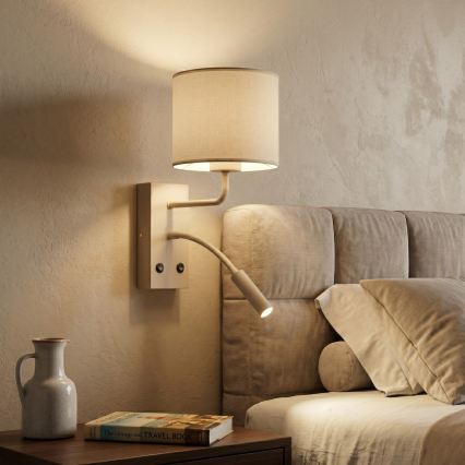 Lampada da parete ARDEN 1xE27/15W/230V + 1xG9/8W beige