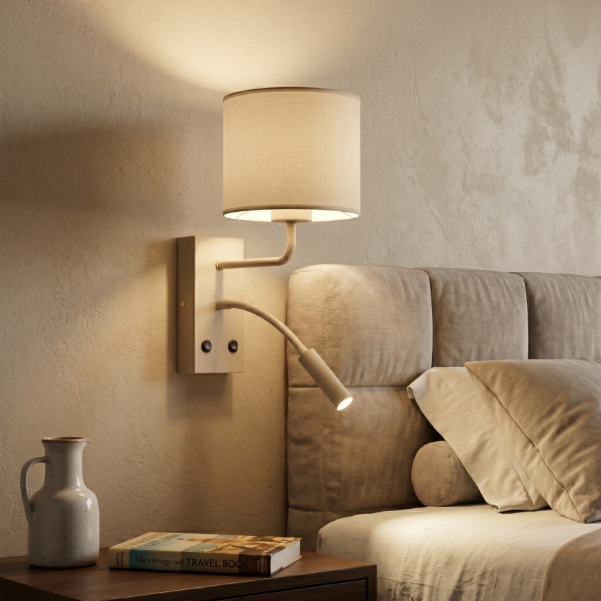 Lampada da parete ARDEN 1xE27/15W/230V + 1xG9/8W beige