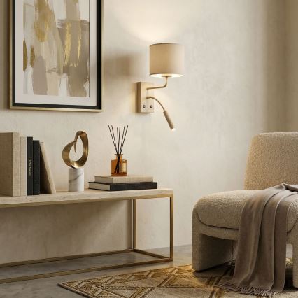 Lampada da parete ARDEN 1xE27/15W/230V + 1xG9/8W beige