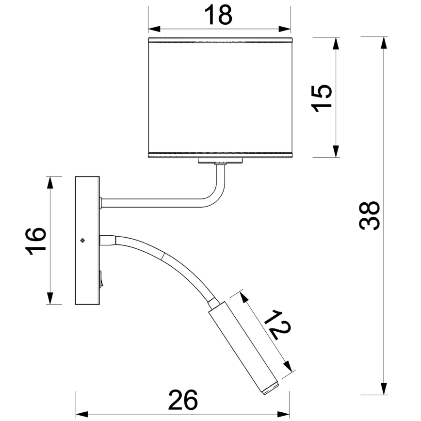 Lampada da parete ARDEN 1xE27/15W/230V + 1xG9/8W beige
