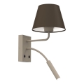 Lampada da parete ARDEN 1xE27/15W/230V + 1xG9/8W beige/marrone