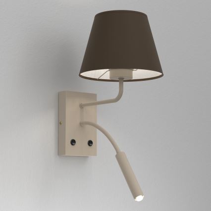 Lampada da parete ARDEN 1xE27/15W/230V + 1xG9/8W beige/marrone
