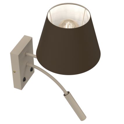 Lampada da parete ARDEN 1xE27/15W/230V + 1xG9/8W beige/marrone