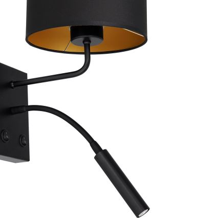 Lampada da parete ARDEN 1xE27/60W/230V + 1xG9/8W nero/oro