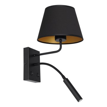 Lampada da parete ARDEN 1xE27/60W/230V + 1xG9/8W nero/oro