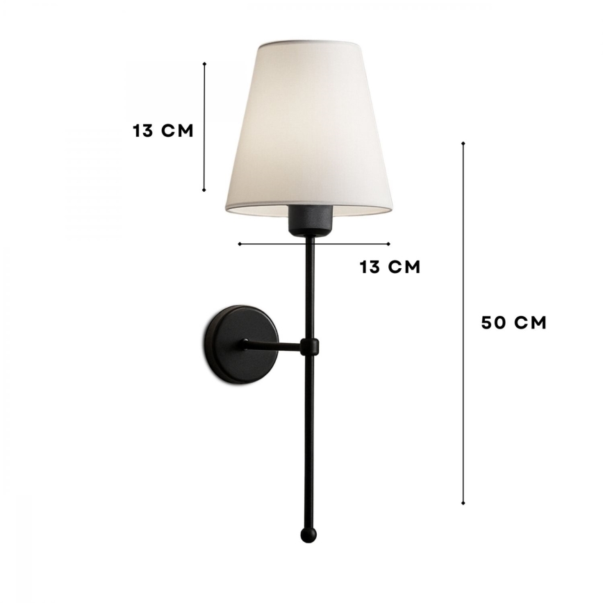 Lampada da parete ASPARAGUS 1xE27/40W/230V nera/crema