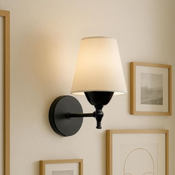Lampada da parete ASPARAGUS 1xE27/40W/230V nero/crema