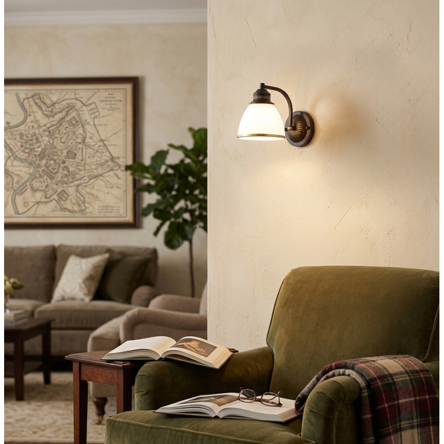 Lampada da parete CLAIR 1xE27/40W/230V marrone/oro