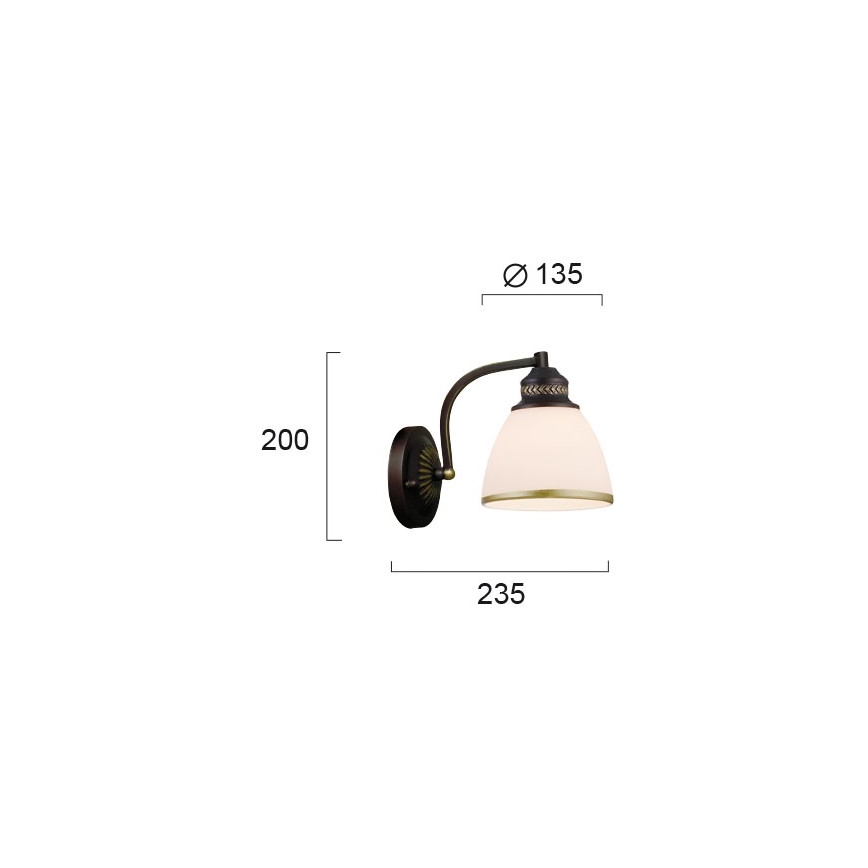 Lampada da parete CLAIR 1xE27/40W/230V marrone/oro