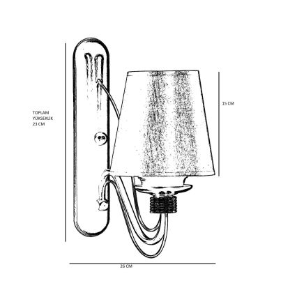 Lampada da parete CLASSIC 1xE27/40W/230V bronzo/beige