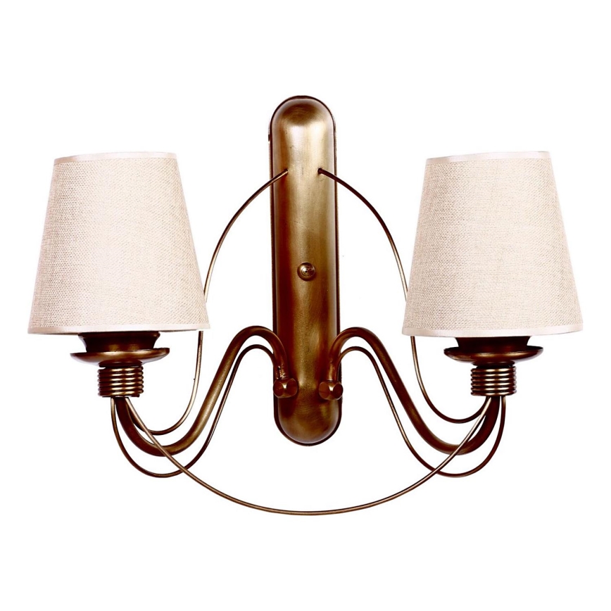 Lampada da parete CLASSIC 2xE27/40W/230V bronzo/beige