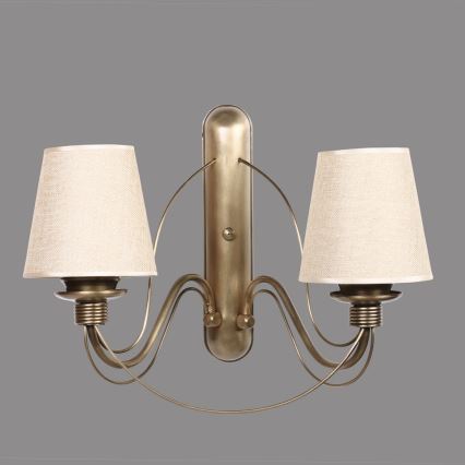 Lampada da parete CLASSIC 2xE27/40W/230V bronzo/beige
