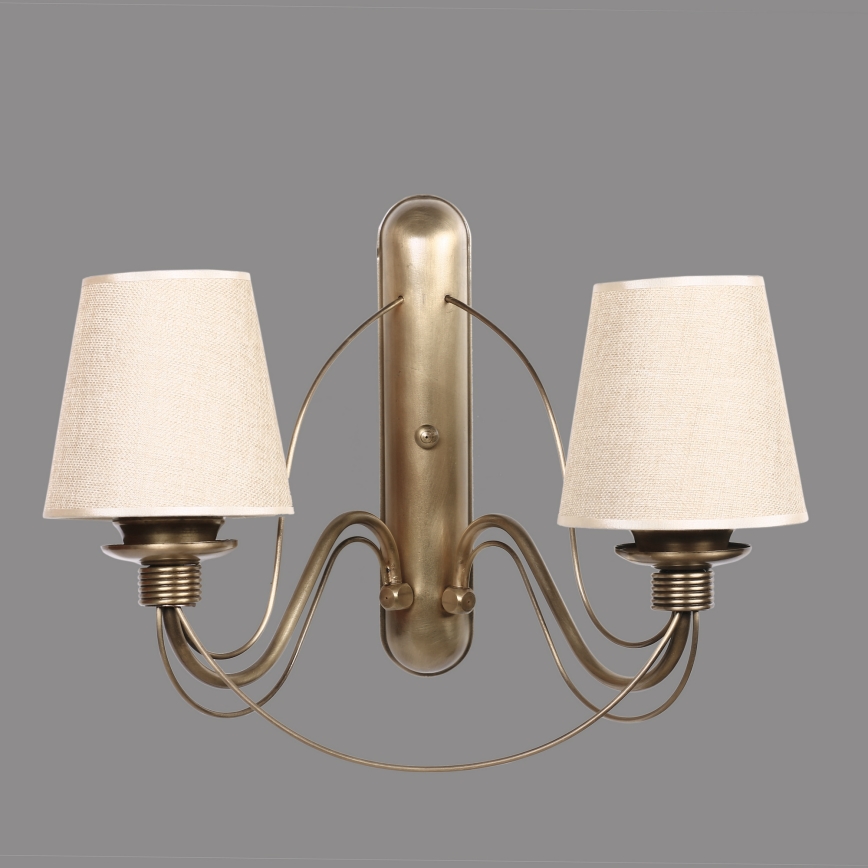 Lampada da parete CLASSIC 2xE27/40W/230V bronzo/beige