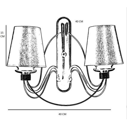 Lampada da parete CLASSIC 2xE27/40W/230V bronzo/beige