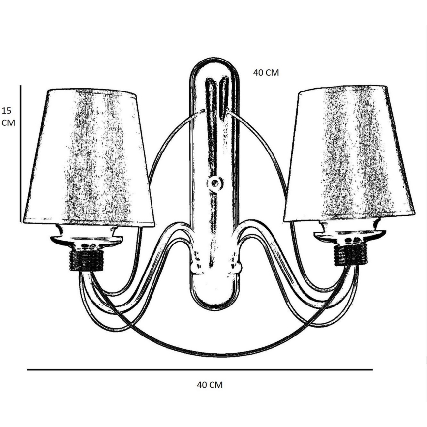 Lampada da parete CLASSIC 2xE27/40W/230V bronzo/beige