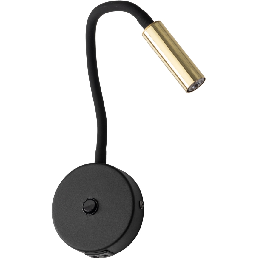 Lampada da parete con USB port LAGOS 1xG9/3W/5V 4000K nero/oro