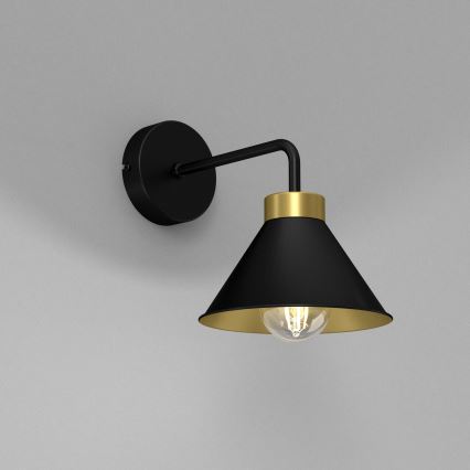 Lampada da parete DEMET 1xE27/60W/230V nero/oro