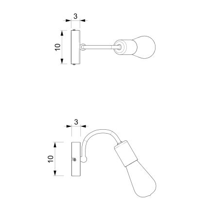 Lampada da parete DOW 1xE27/60W/230V bianco/oro