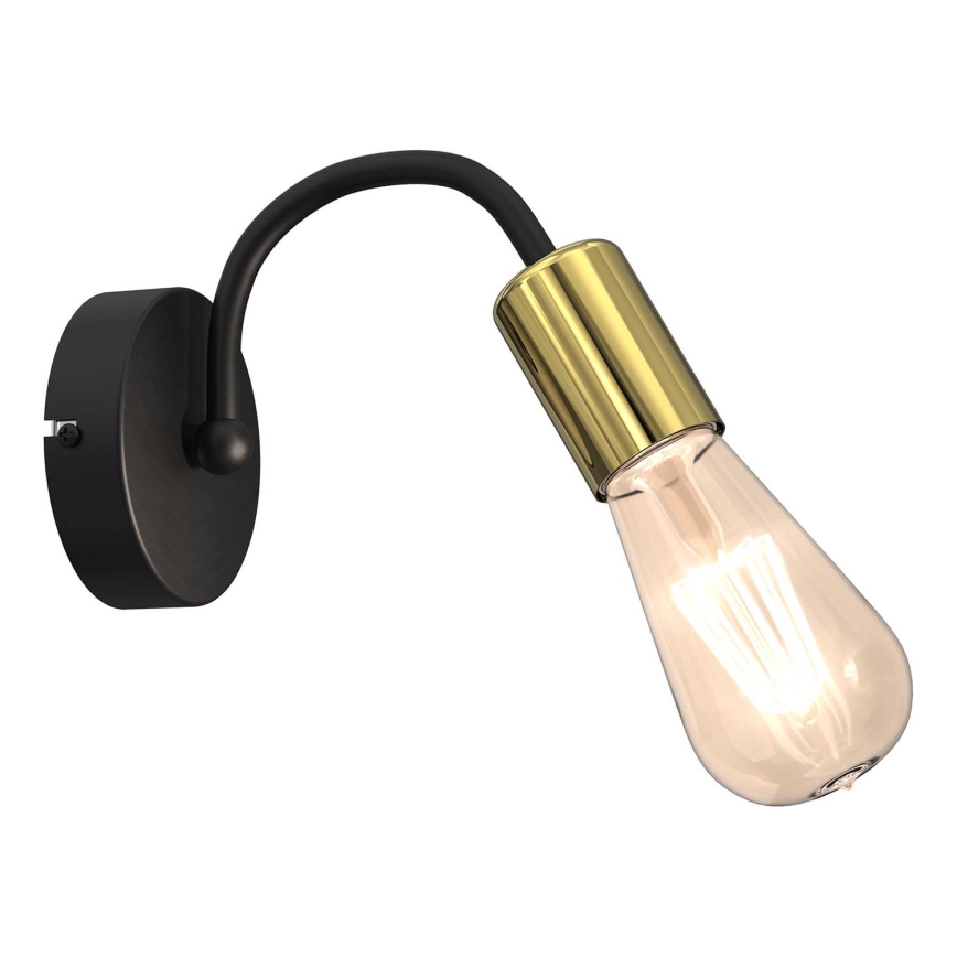 Lampada da parete DOW 1xE27/60W/230V nero/oro