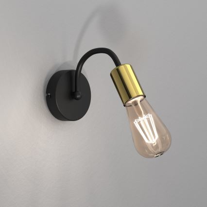 Lampada da parete DOW 1xE27/60W/230V nero/oro
