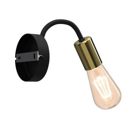 Lampada da parete DOW 1xE27/60W/230V nero/oro