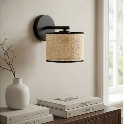 Lampada da parete ECO 1xE27/15W/230V beige/rattan