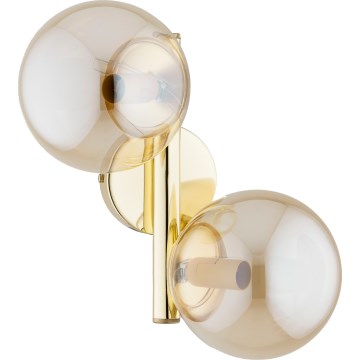 Lampada da parete ERAL 2xE14/10W/230V oro/beige/fumé