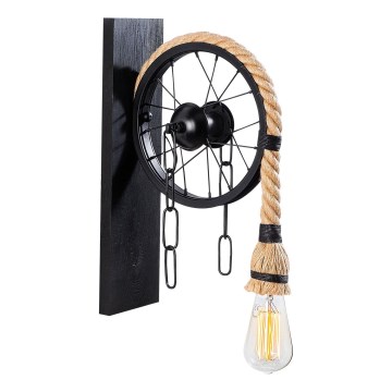 Lampada da parete EREBOS 1xE27/40W/230V nero/marrone