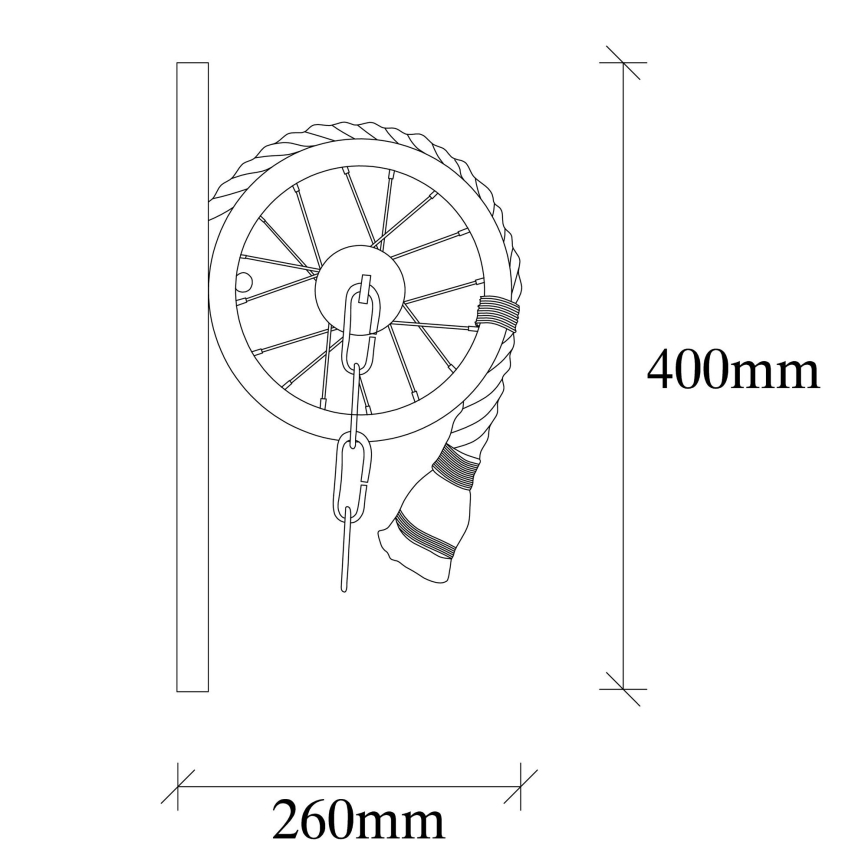 Lampada da parete EREBOS 1xE27/40W/230V nero/marrone