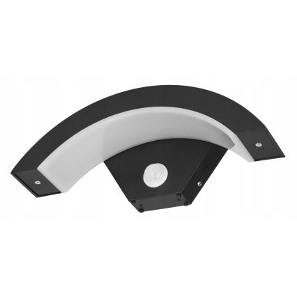 Lampada da parete per esterni con sensore di movimento, LED/10W/230V, IP54, nera