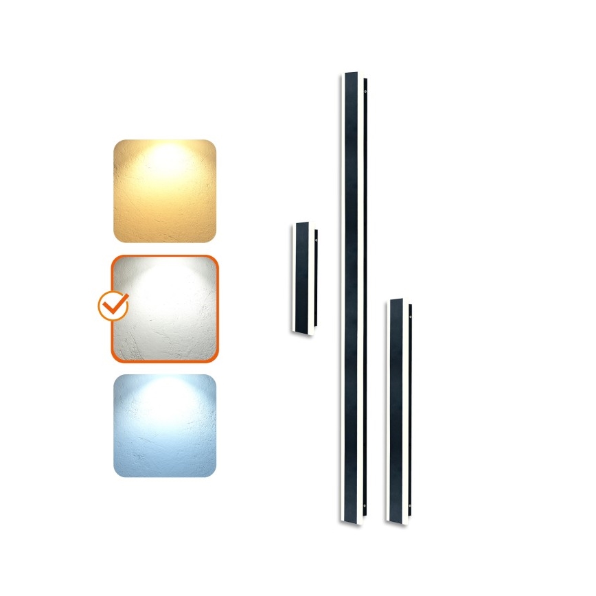 Lampada da parete esterna a LED MIRANA S, 8 W, 230 V, 4000 K, IP44, 30 cm, nera